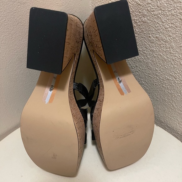 Sam Edelman Square Dev PU Upper Sandal Logo Strap Platform Women 7.5 NWOB - Picture 6 of 6